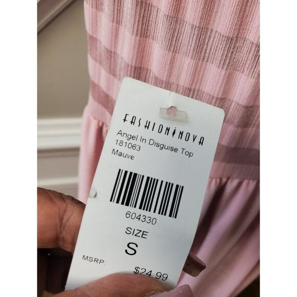 Fashion Nova Women Pink Polyester Sleeveless Angel in Disguise Top Mauve Size S - Picture 9 of 12